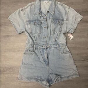 Le Lis Light Blue Denim Romper